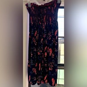 One Size Women’s Floral Spring Festival Polyester Strapless Mini Dress